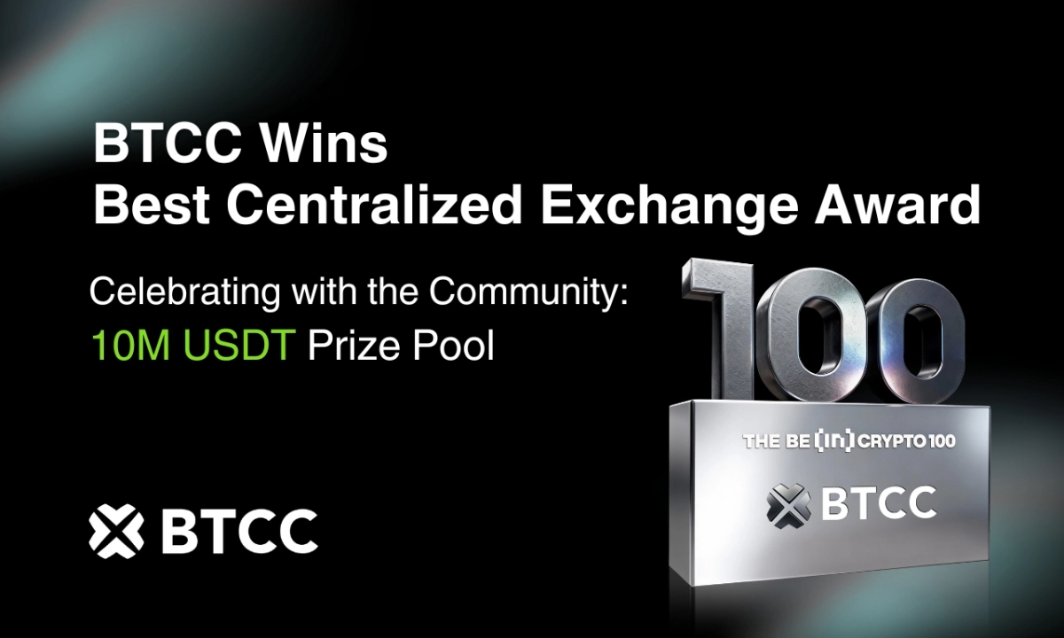 BTCC Exchange Wins Best Centralized Exchange (Community Choice) at BeInCrypto 100 Awards 2025