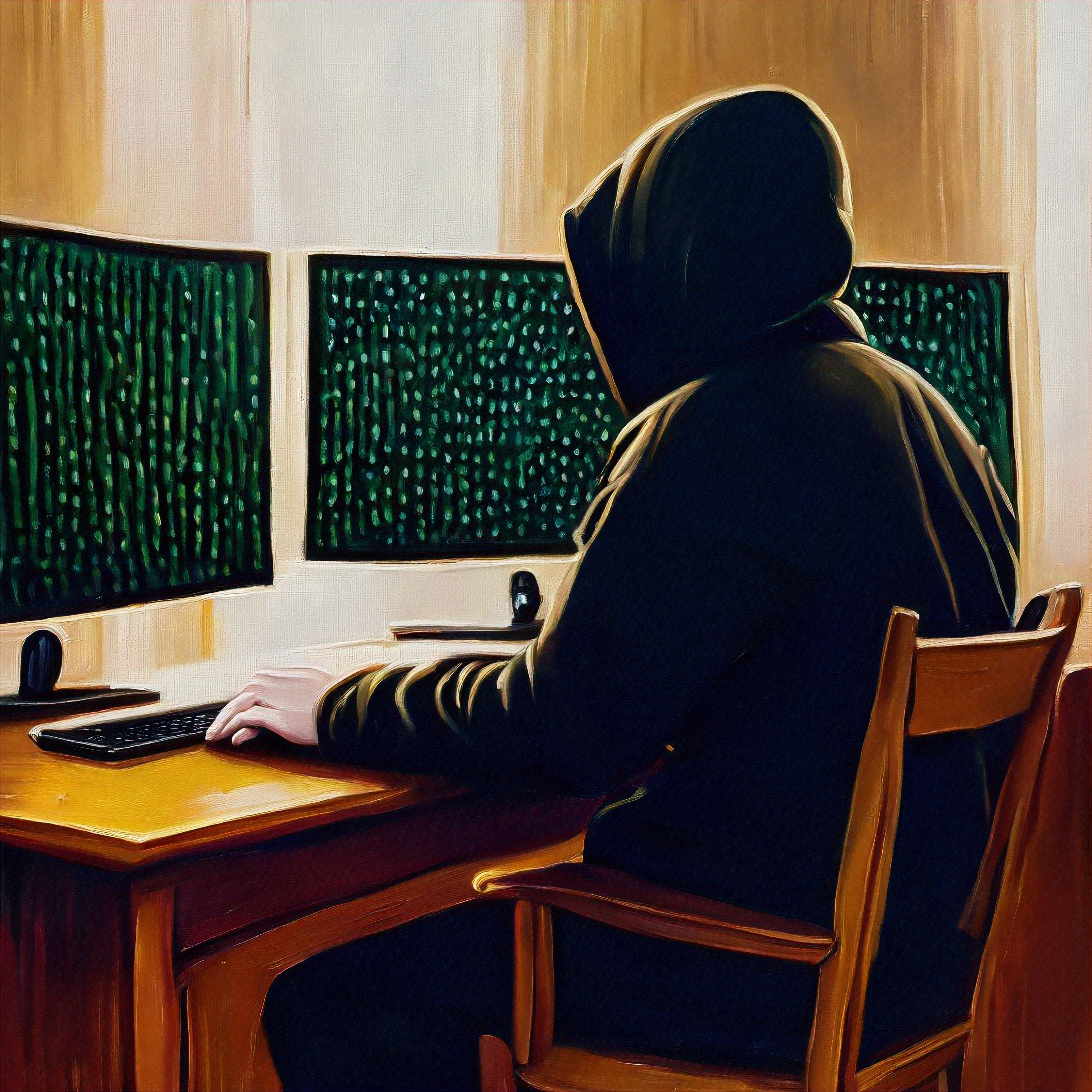 Oil,Painting,Artistic,Image,Of,Crypto,Exchange,Hacker