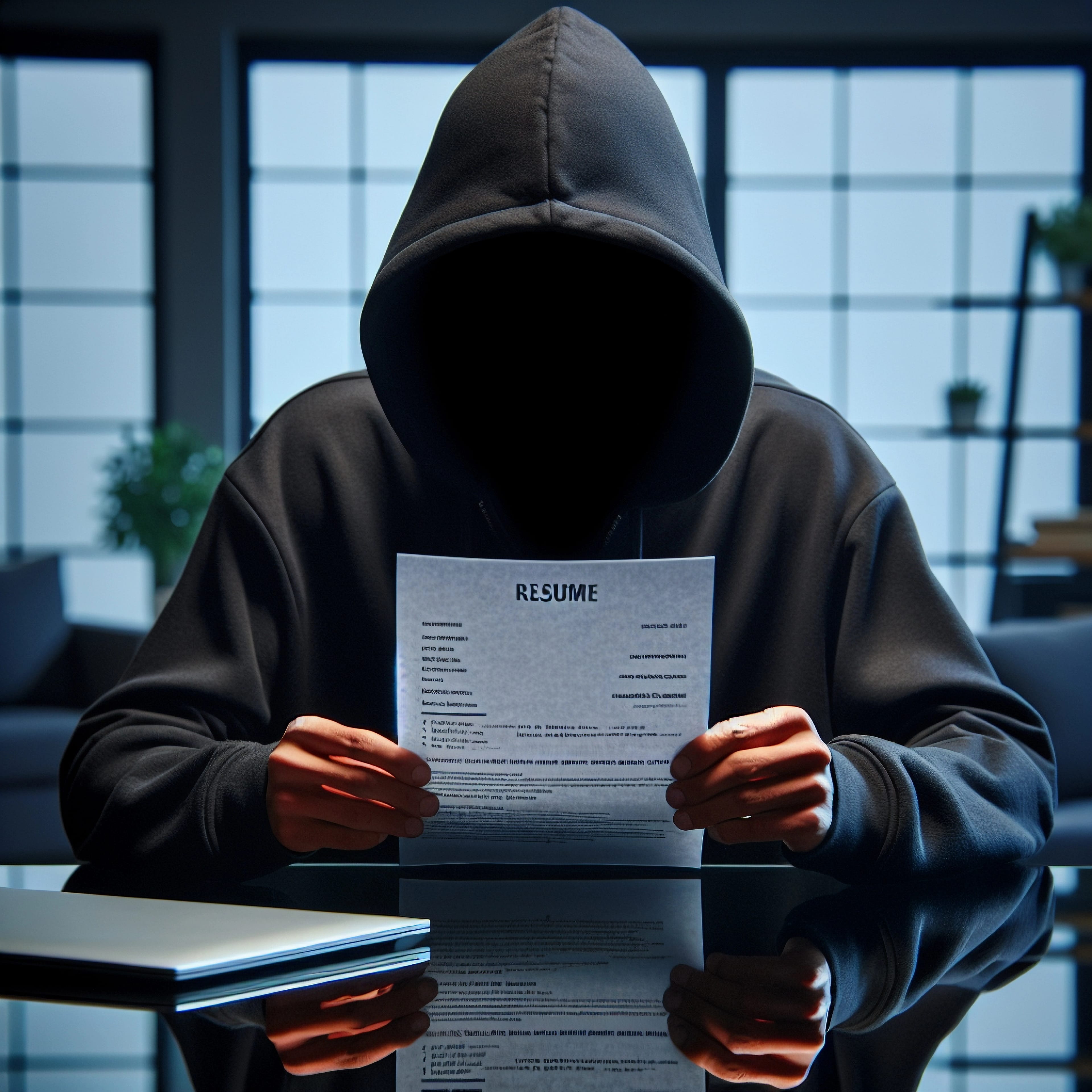 Hacker,Hoodie,Submitting,Resume,For,Job,Interview