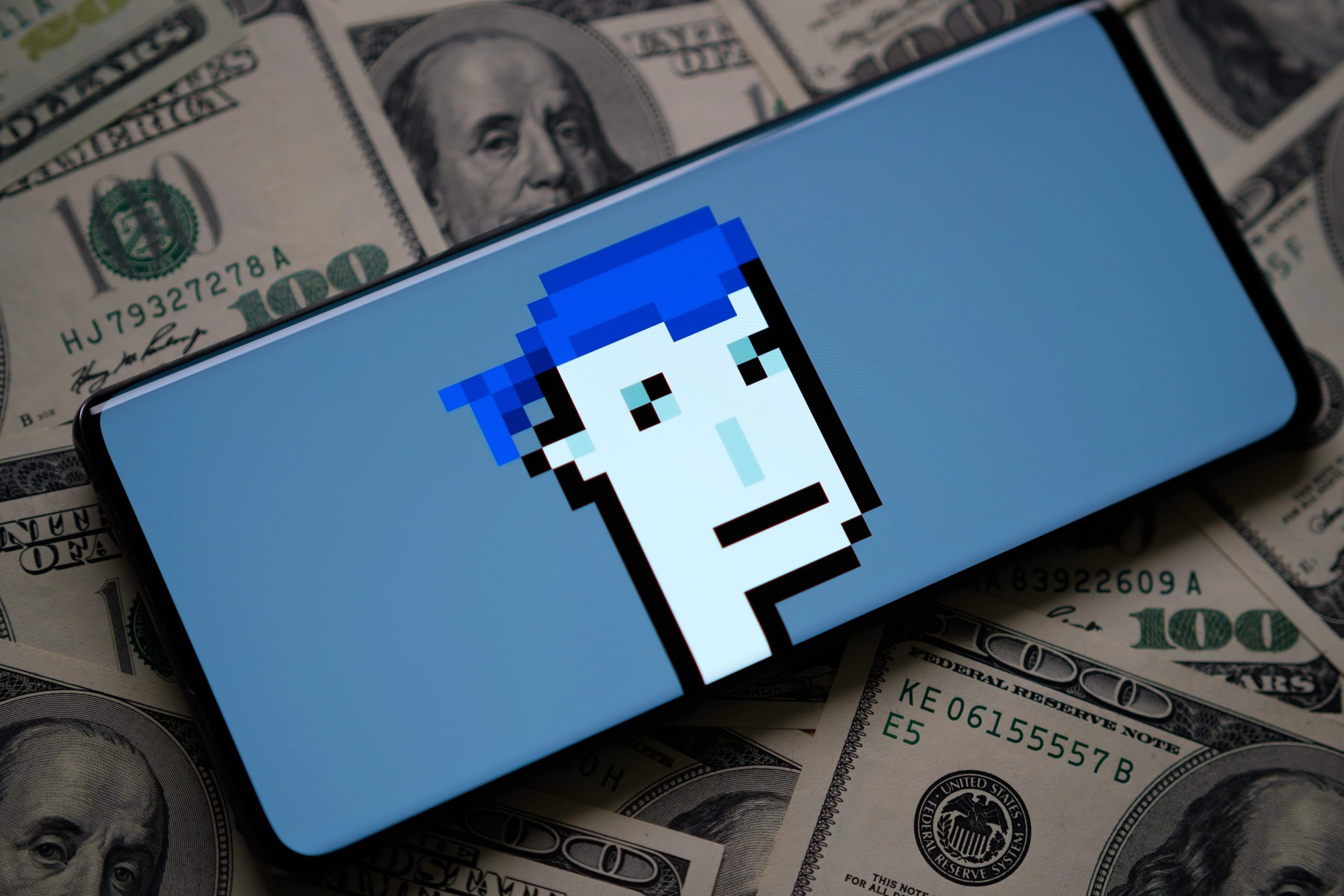 Nft,Crypto,Punk,5822,Form,Larva,Labs,Seen,On,Smartphone