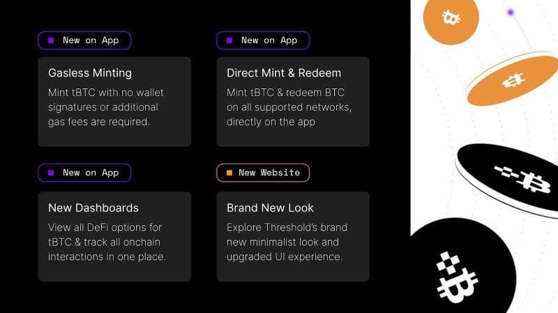 Threshold Network Simplifies Bitcoin Onchain Access With Direct and Gasless tBTC Minting