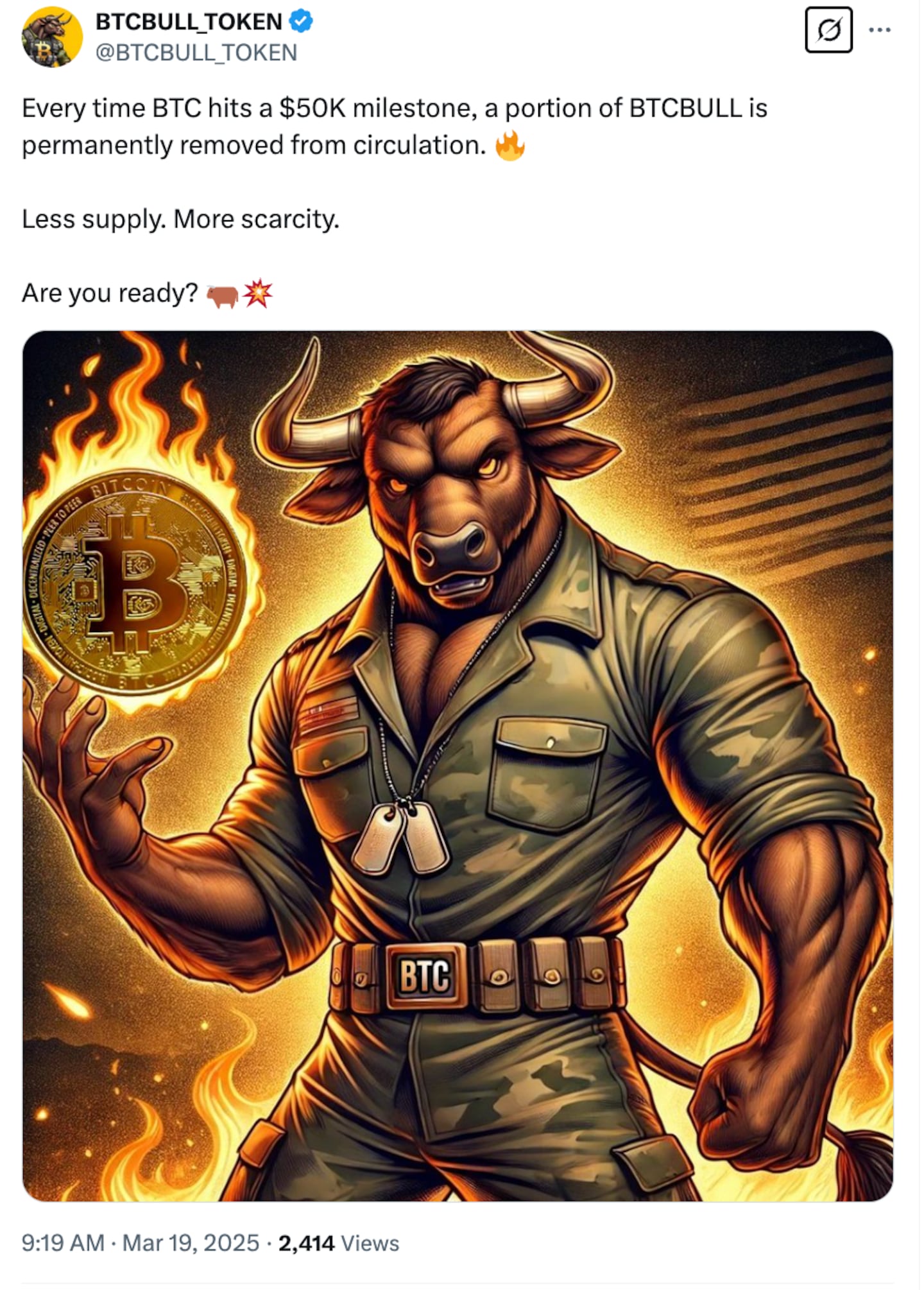 BTC BULL Token post.