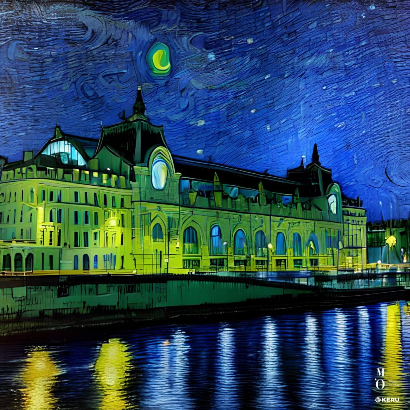 Musée d’Orsay in a starry night, digital souvenir by KERU created for the Musée d’Orsay ©️ Musée d’Orsay and KERU