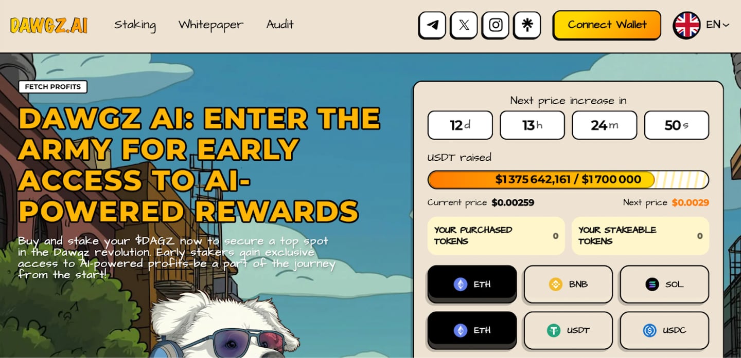 Dawgz AI: Enter the army for early access to AI-powered Rewards.