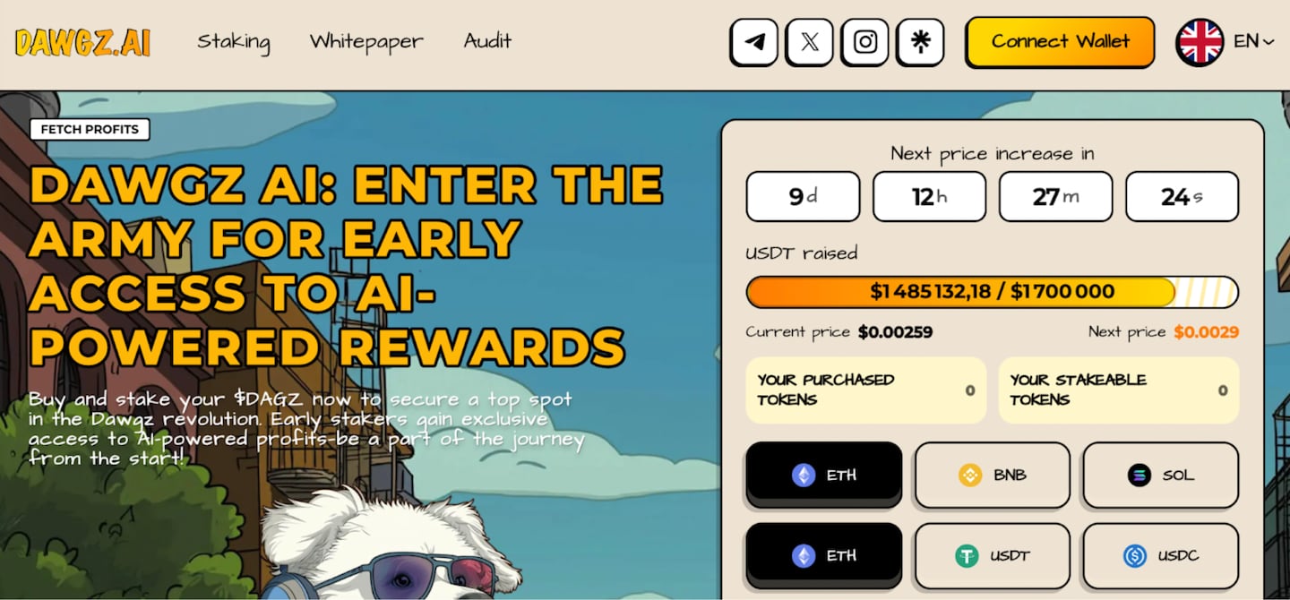 DAWGZ AI: Enter the army for early access to AI-powered rewards.